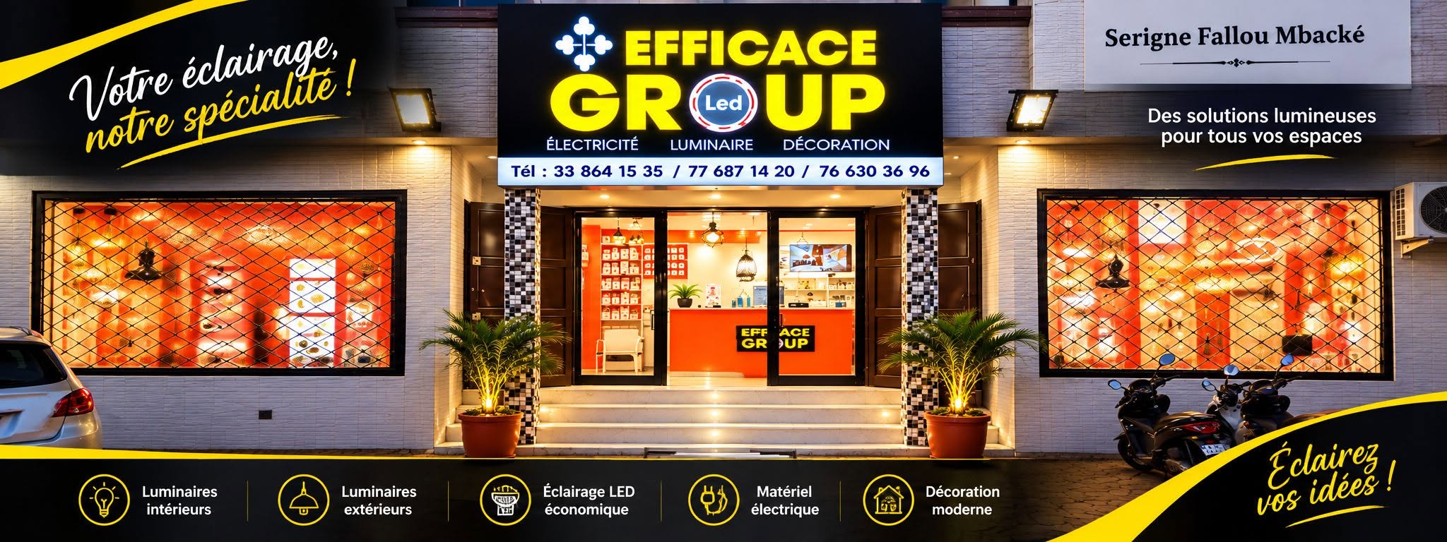 Boutique Efficace Group LED illuminée à Niary Tally, Dakar